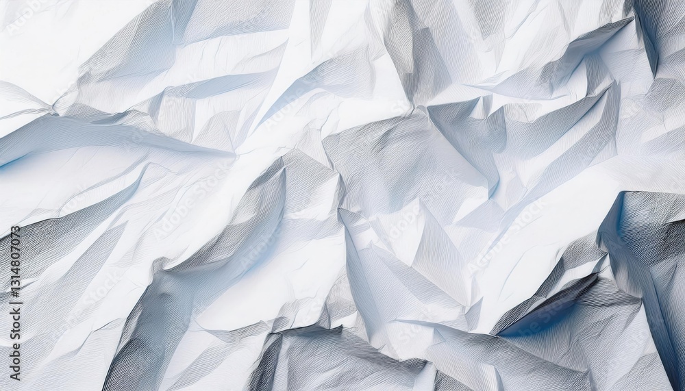 Poster crumpled paper texture illustrating nuances of light and shadow in a minimalist setting