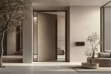 Chic door in subtle 2025 color trend, styled minimally for contemporary entry.