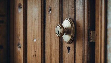 Obraz premium Old wooden door leading into the room.