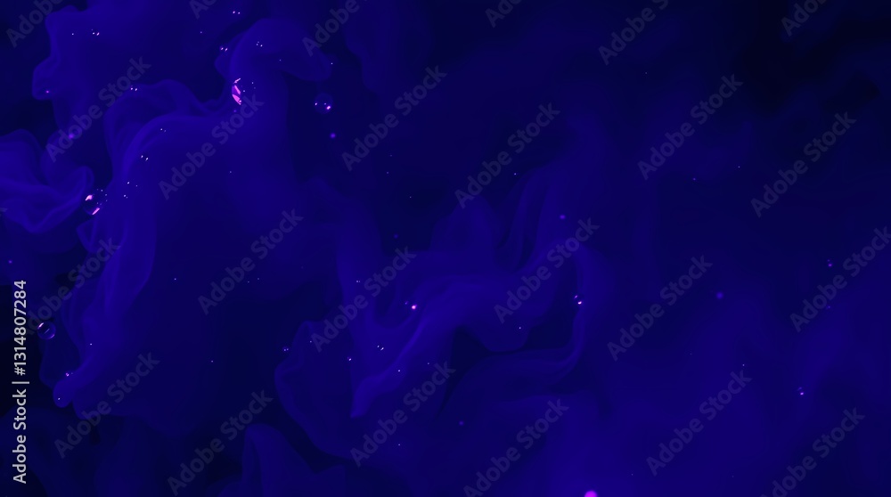 Poster cosmic ink: a mesmerizing abstract background with swirls of vibrant blue ink dissolving in water, c