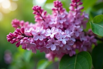 Beautiful lilac bush in full bloom during spring season, bush, garden, lilac
