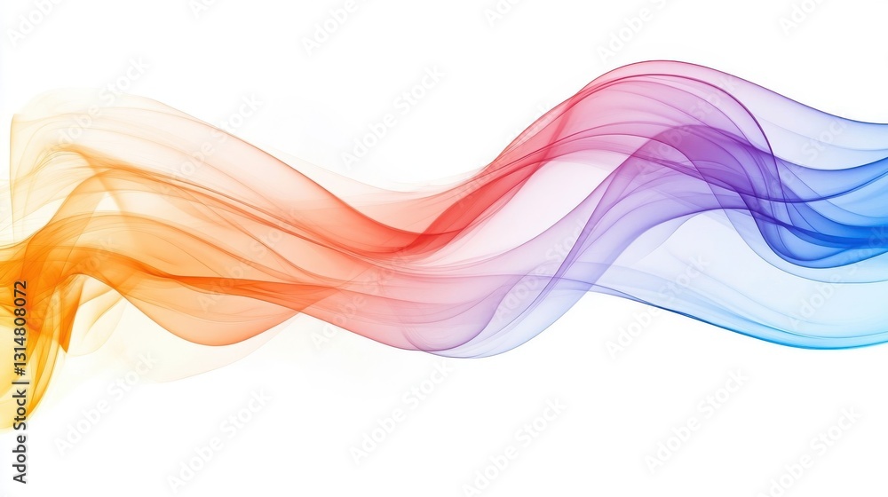 Poster a colorful flowing gradient composed of various wavy shapes
