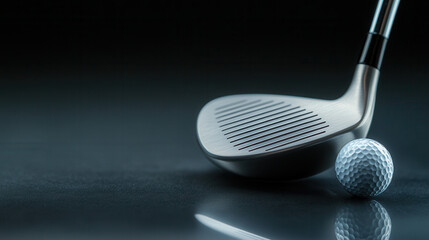 Golf swing action indoor studio high-quality image minimalist background close-up view precision and focus