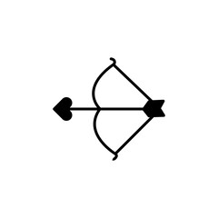 Archery love glyph icon