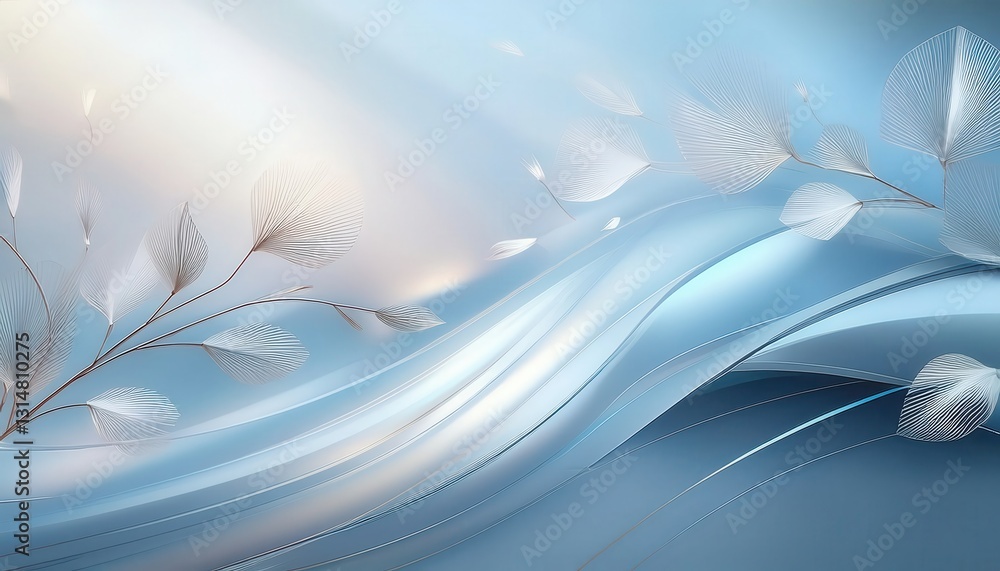 Poster futuristic tech background with soft gradients of light blue and gray featuring elegant abstract ele