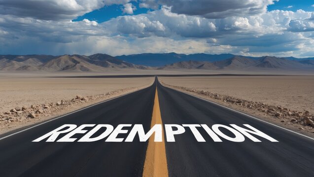 Redemption displayed on a road
