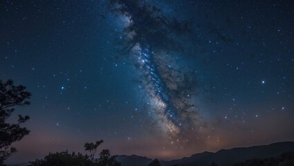 Naklejka premium Stars abundantly displayed in the night sky.