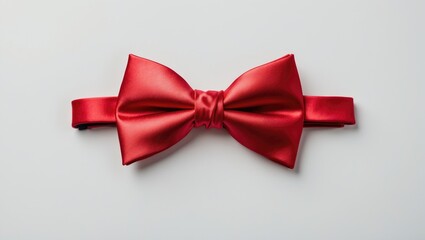 Red bow tie isolated on a white background with a clipping path.