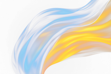 Abstract blue and gold flowing fabric design.