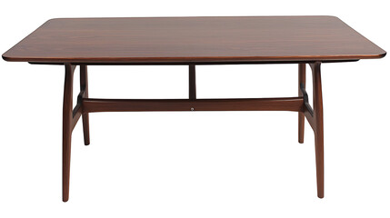 A wooden table with a brown top