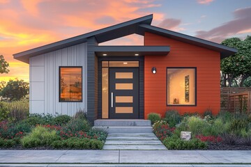 Bold 2025 color trend shines in an elegant home entry.