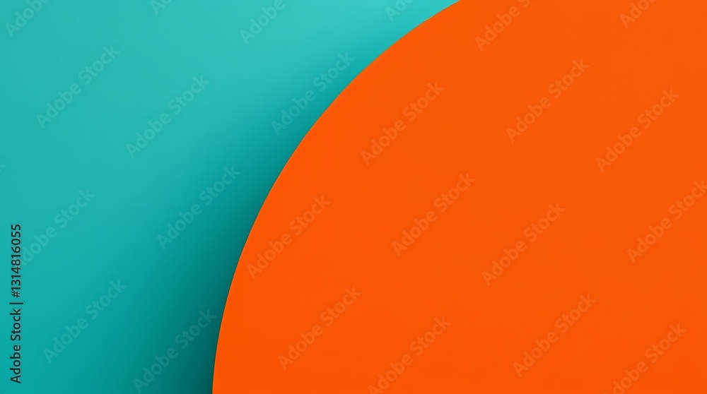 Poster colorful paper background: an abstract composition features vibrant sheets of orange and teal paper.