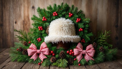 Digital Christmas themed newborn photography backdrop