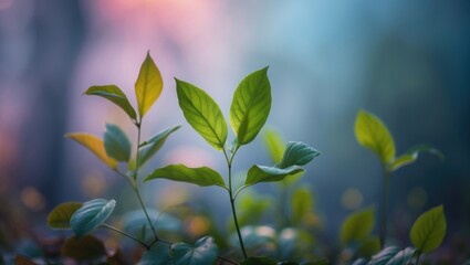 Obraz premium Soft focus on fresh leaf isolated with color contrast.