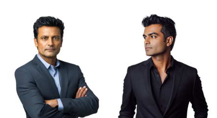 two indian businessman, suit, transparency