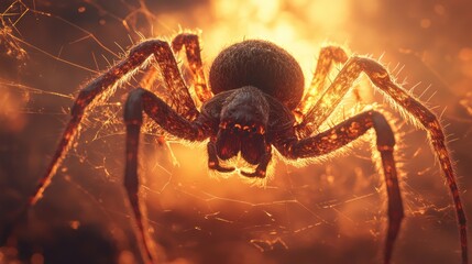Majestic Spider in Golden Hour