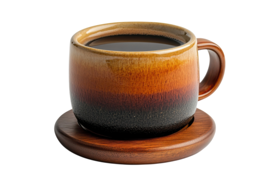 Electric coffee mug warmer with temperature control isolated on transparent background