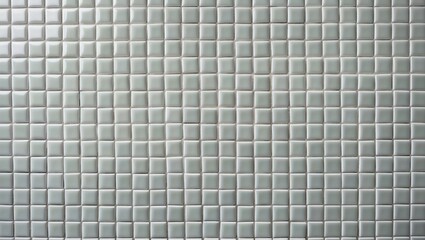 Chequered background texture of a white tile wall. Mosaic background and clean ceramic brick wall and floor tiles. Geometric design pattern with grid wallpaper decoration.
