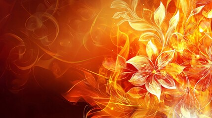 Vibrant Summer Fire Background Art