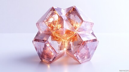 Abstract Light Pink Crystal Cluster