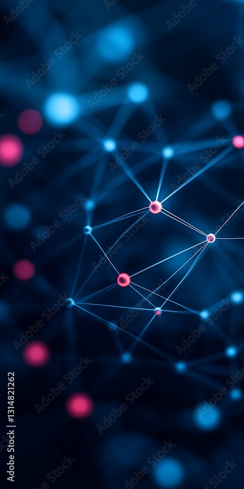 Poster abstract technology connection with a network structure concept backdrop