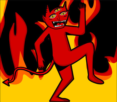 Illustration of a devil's dance