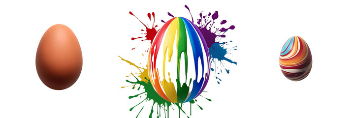  Set of Egg with color isolated on a transparent background