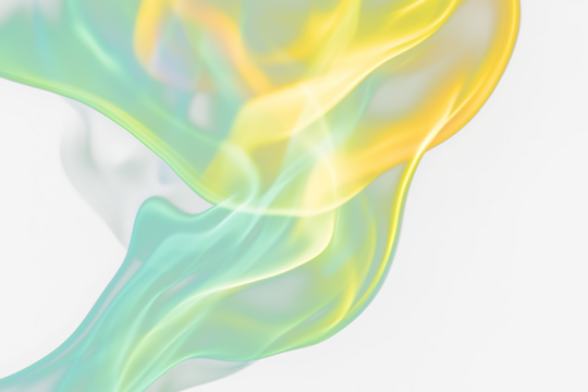 Abstract colorful smoke swirls on Transparent background. (1)