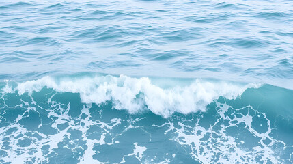 Plakat Pale blue sea wave during high summer tide, abstract ocean background