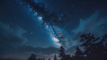 Fototapeta premium Night sky filled with stars aplenty.