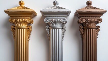 Obraz premium door handles for large doors in three colors displayed against a white background from the front view