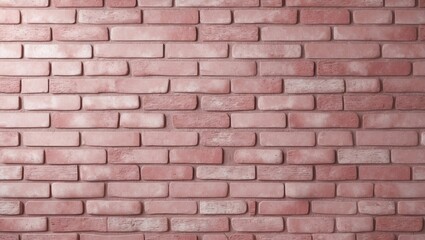 Obraz premium Empty pink brick wall texture background in the bedroom. Interior brickwork and stonework, old rock clean concrete grid uneven abstract weathered brick design, horizontal architecture wallpaper.