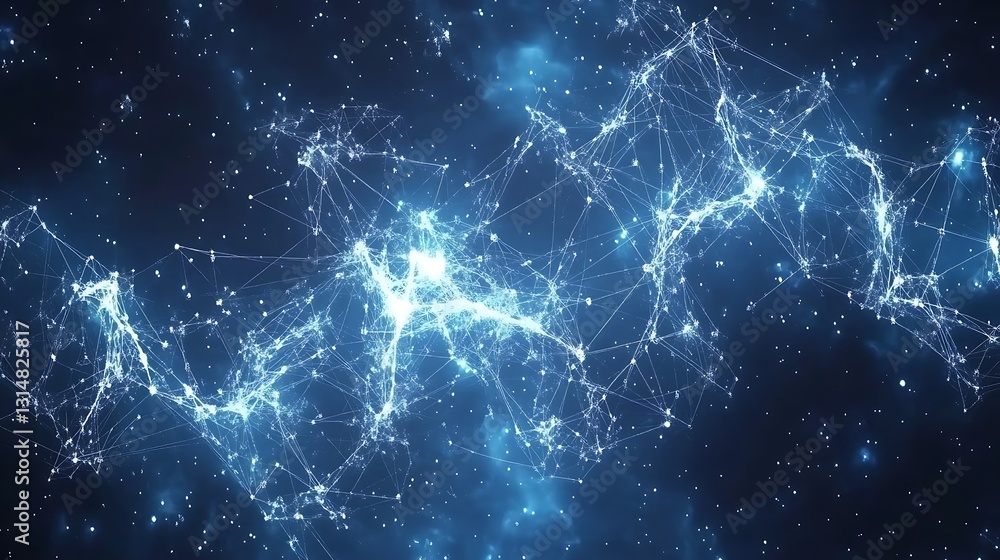 Poster dynamic interlinked network connection in the vastness of digital space