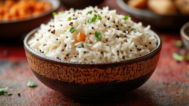 Bowl of spiced rice - Powered by Adobe