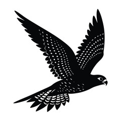 Peregrine Falcon Diving at High Speed Silhouette