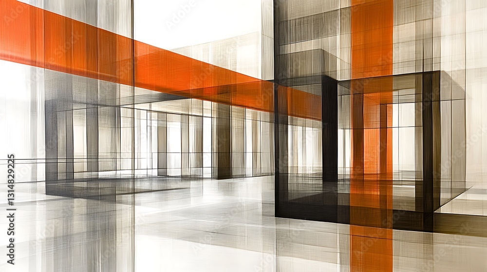 Aufkleber ethereal interplay of lines and planes create captivating visuals