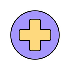 Obraz premium Icon a cross, isolated against a clean background.