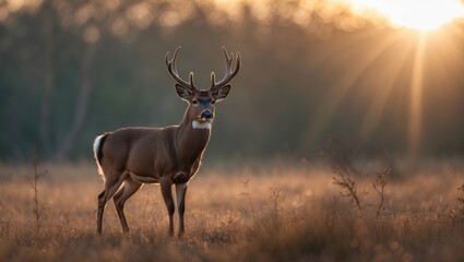 Sunlight illuminating a buck