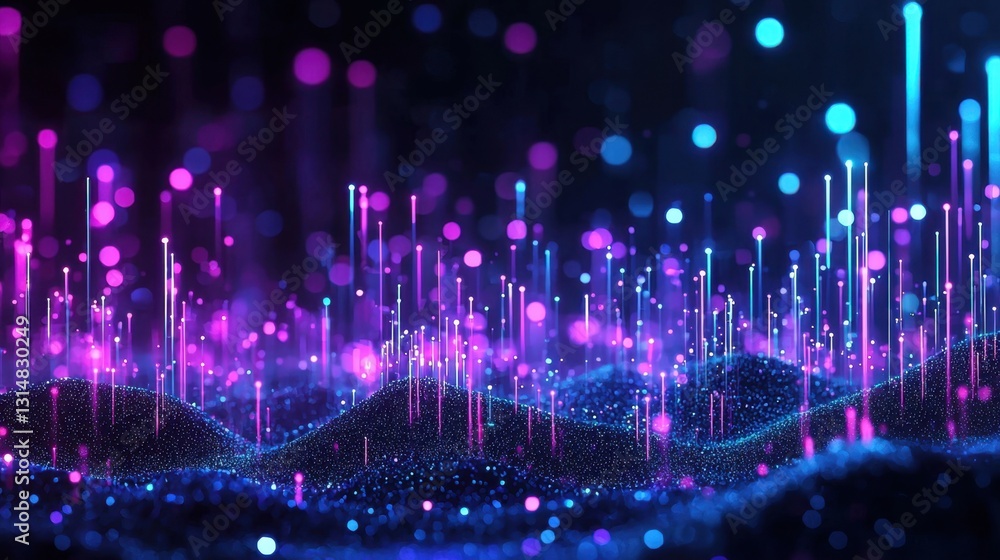 Poster colorful bokeh light effect with soft out-of-focus glow