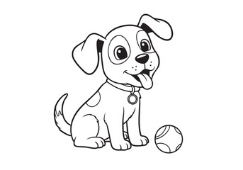Fototapeta premium Adorable Puppy Sketch – Heartwarming Pencil Art