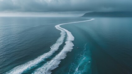 Fototapeta premium surreal curve of the sea plane.