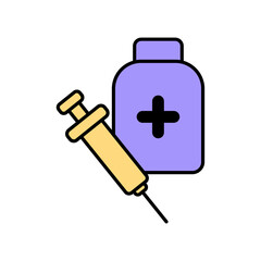 Icon a syringe, isolated against a clean background.