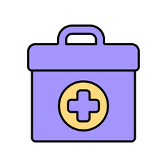 Icon a first aid kit, isolated against a clean background.
