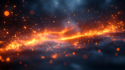 Fiery embers glowing, dark smoky background, abstract design, video game texture