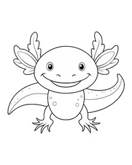 Axolotl coloring book far kids pages