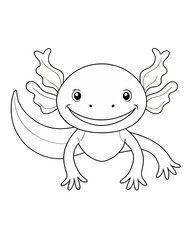 Axolotl coloring book far kids pages