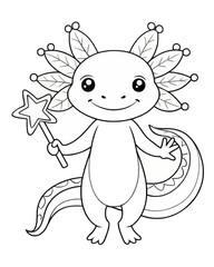 Axolotl coloring book far kids pages