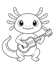 Axolotl coloring book far kids pages