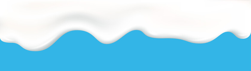 Yogurt wave realistic 3d texture, dripping cream.