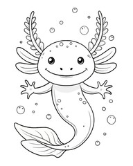 Axolotl coloring book far kids pages